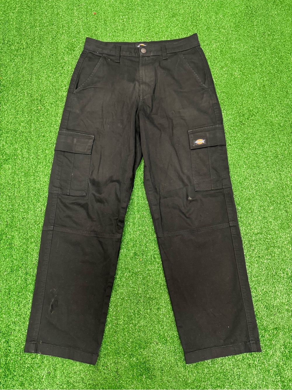 Dickies Cargo Pants Mens 26 R Black Relaxed Fit Canvas Workwear Utility Pockets